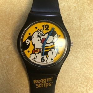 VINTAGE 1992 Beggin Strips Purina Watch; stainless steel waterproof. Japan